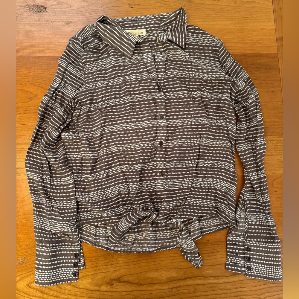 Cloth & Stone Chocolate and Cream Patterned Shirt